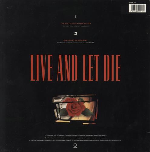 Guns N Roses Live And Let Die - Orange Vinyl - EX UK 12